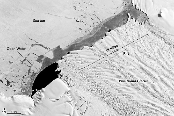 Another Big Antarctic Calving From New Underice Melt
