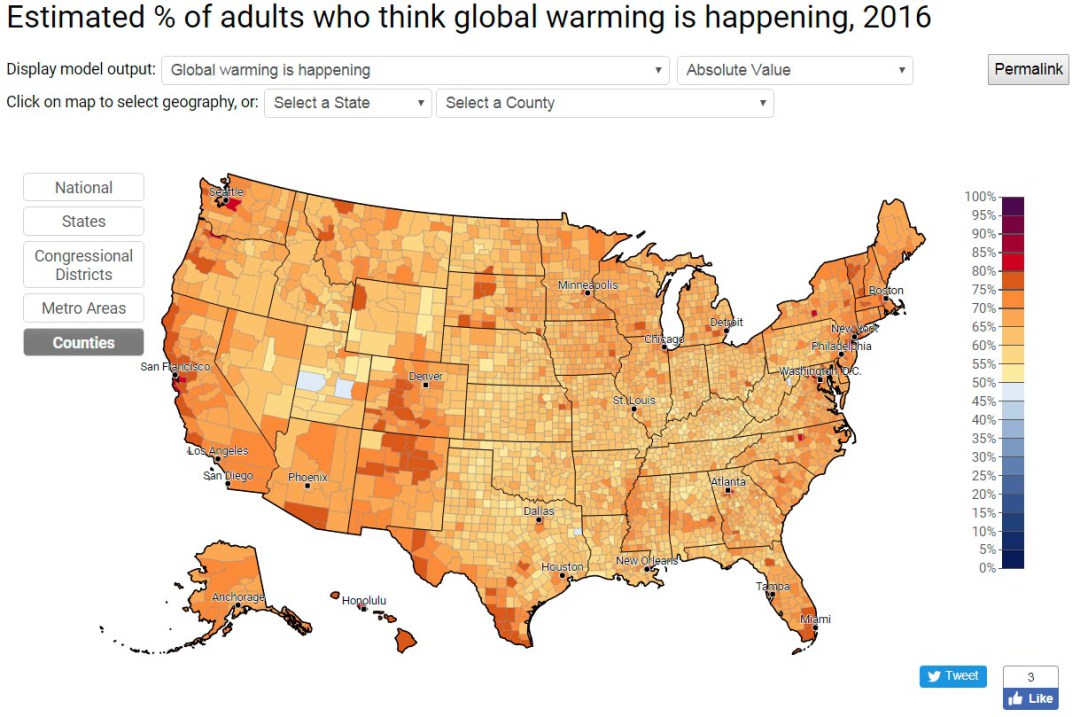 Climate Opinions From Yale — Down to the County Level, Nationwide