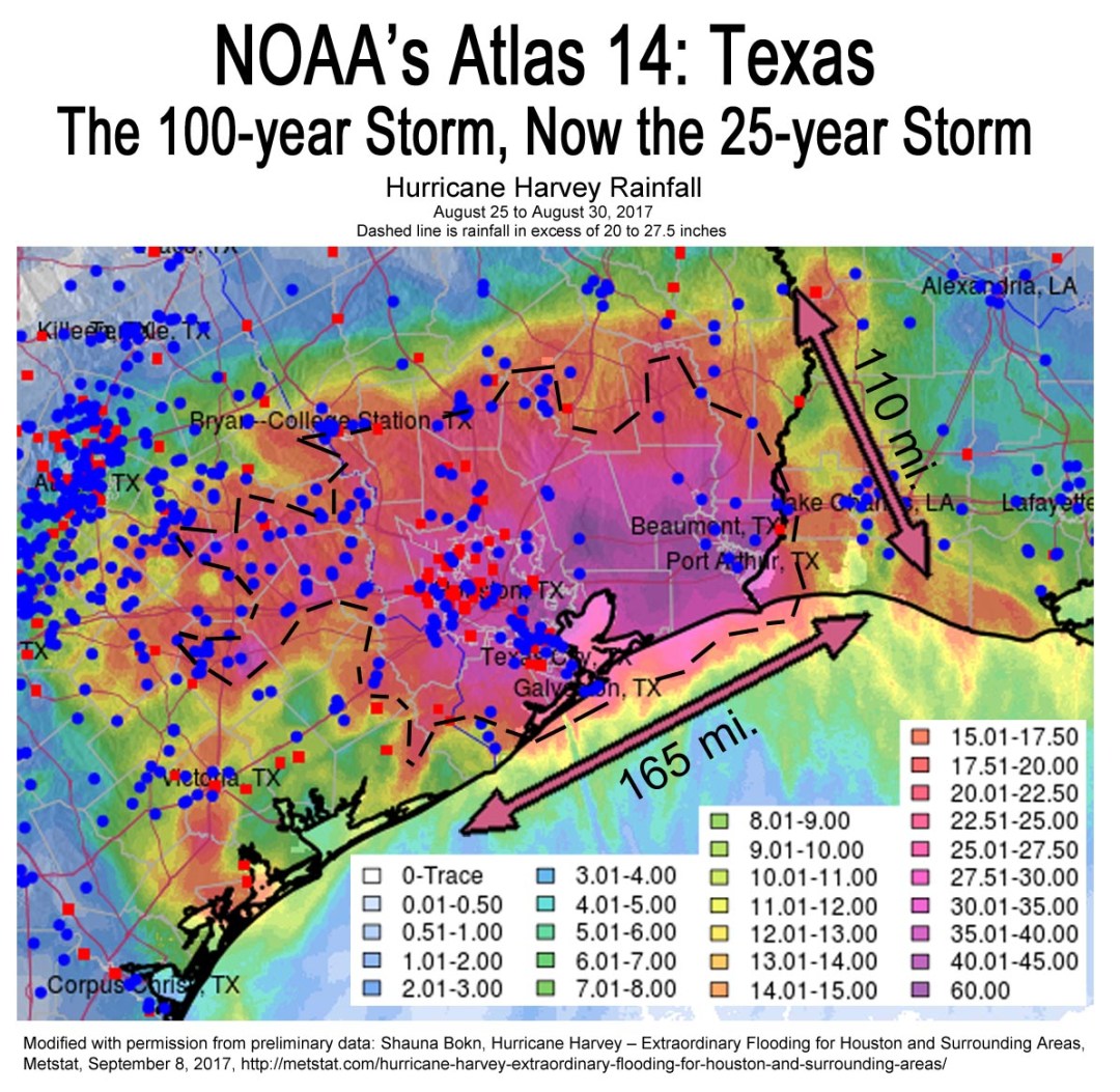 Atlas 14: Texas – The 100-year Storm is Now the 25-year Storm, Already