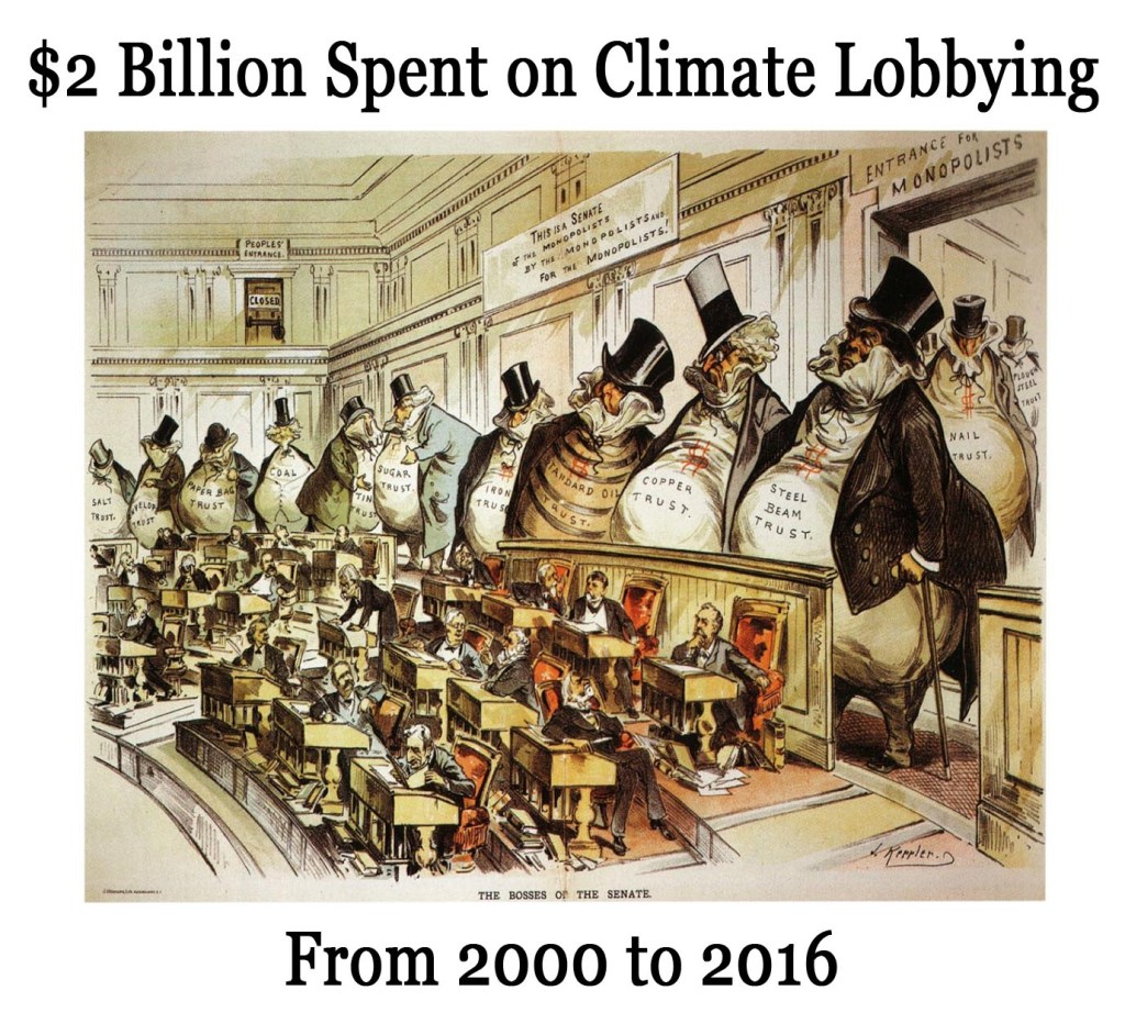 Nearly Two Billion Dollars Spent on Anti-Climate Science Legislative Lobbying 2000 to 2016