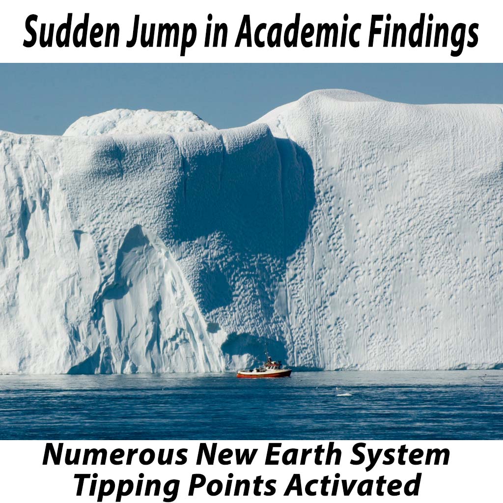Sudden Jump in Academic Findings Indicating the Crossing of Numerous New Earth System Tipping Points