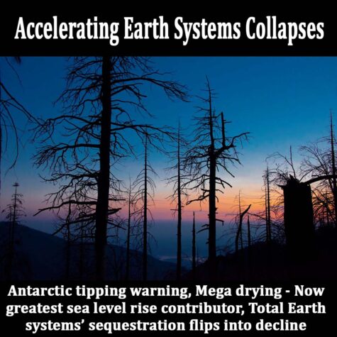 Antarctic Tipping Warning, Mega Drying – Now greatest sea level rise contributor, Total Earth systems sequestration flips into decline